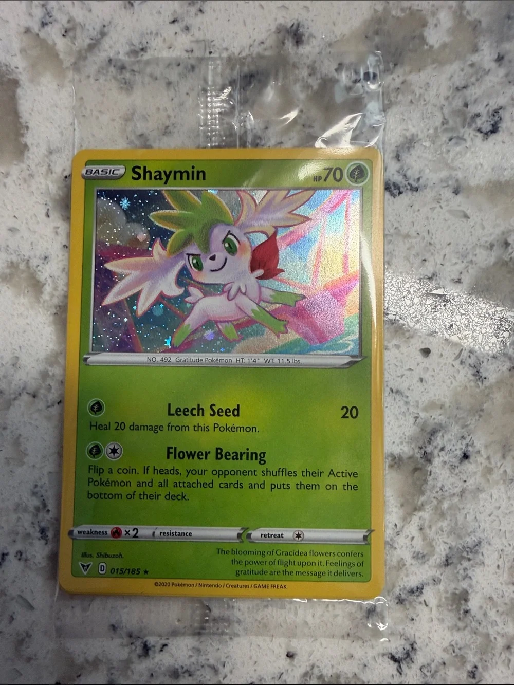 Pokemon TCG Shaymin 015/185 Promos Cosmos Holo Rare Card 2020 Sealed